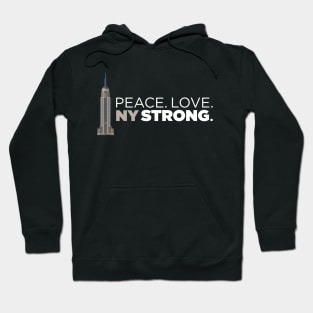 Peace. Love. NY Strong. New York NYC Empire State t-shirt Hoodie